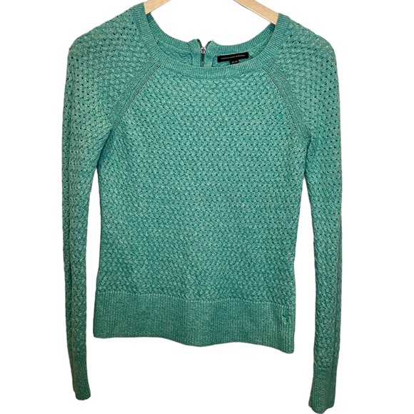American Eagle Knit Seafoam Green Zipper Sweater XS - Picture 1 of 5